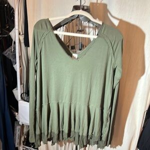We The Free Sage Green V-Neck Tunic